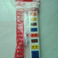 Ổ cắm 6 lổ 3 công tắc trắng Fubon có dây T11/T12 1 t11 1